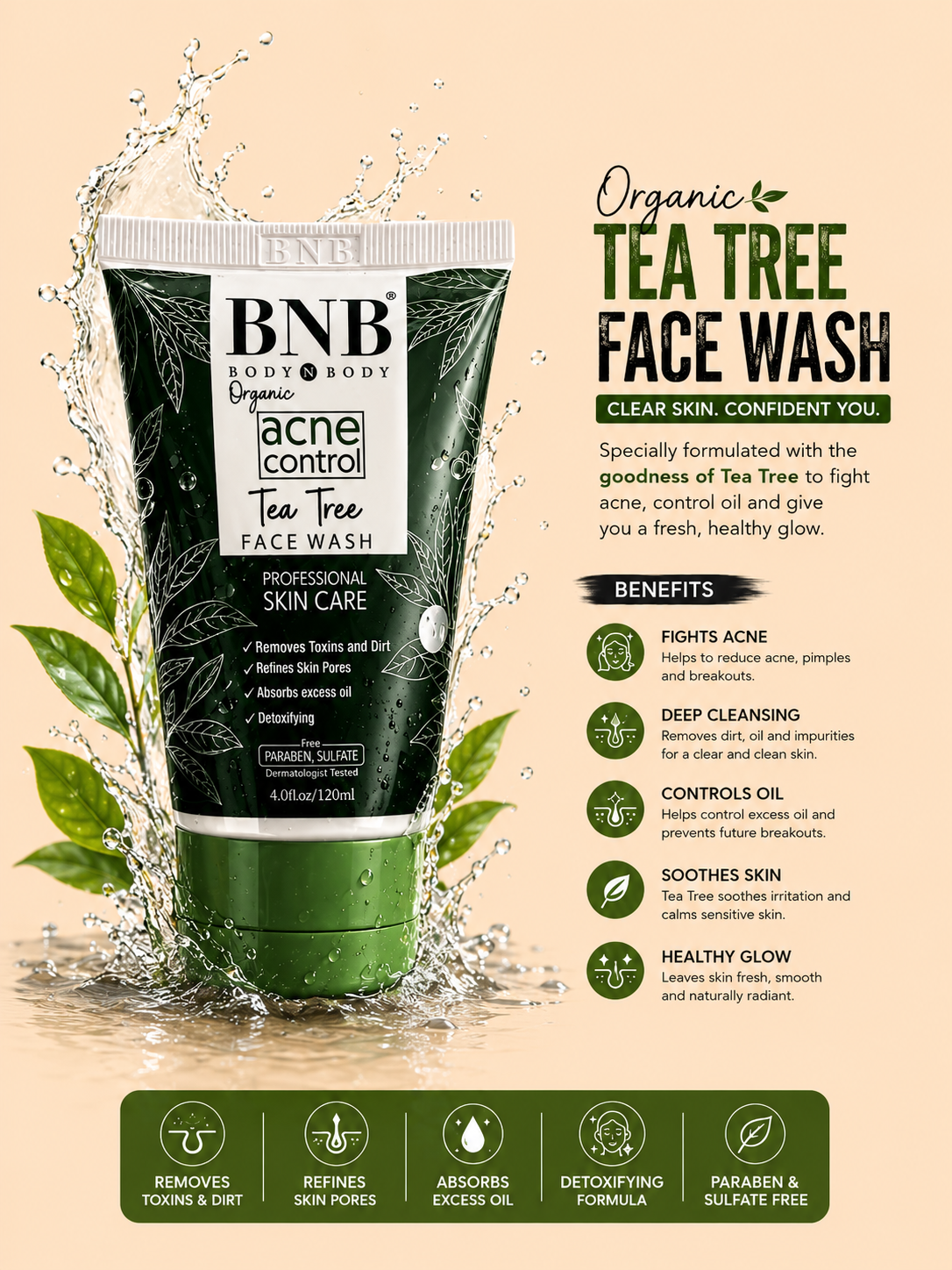 BNB Acne Tea Tree Face Wash