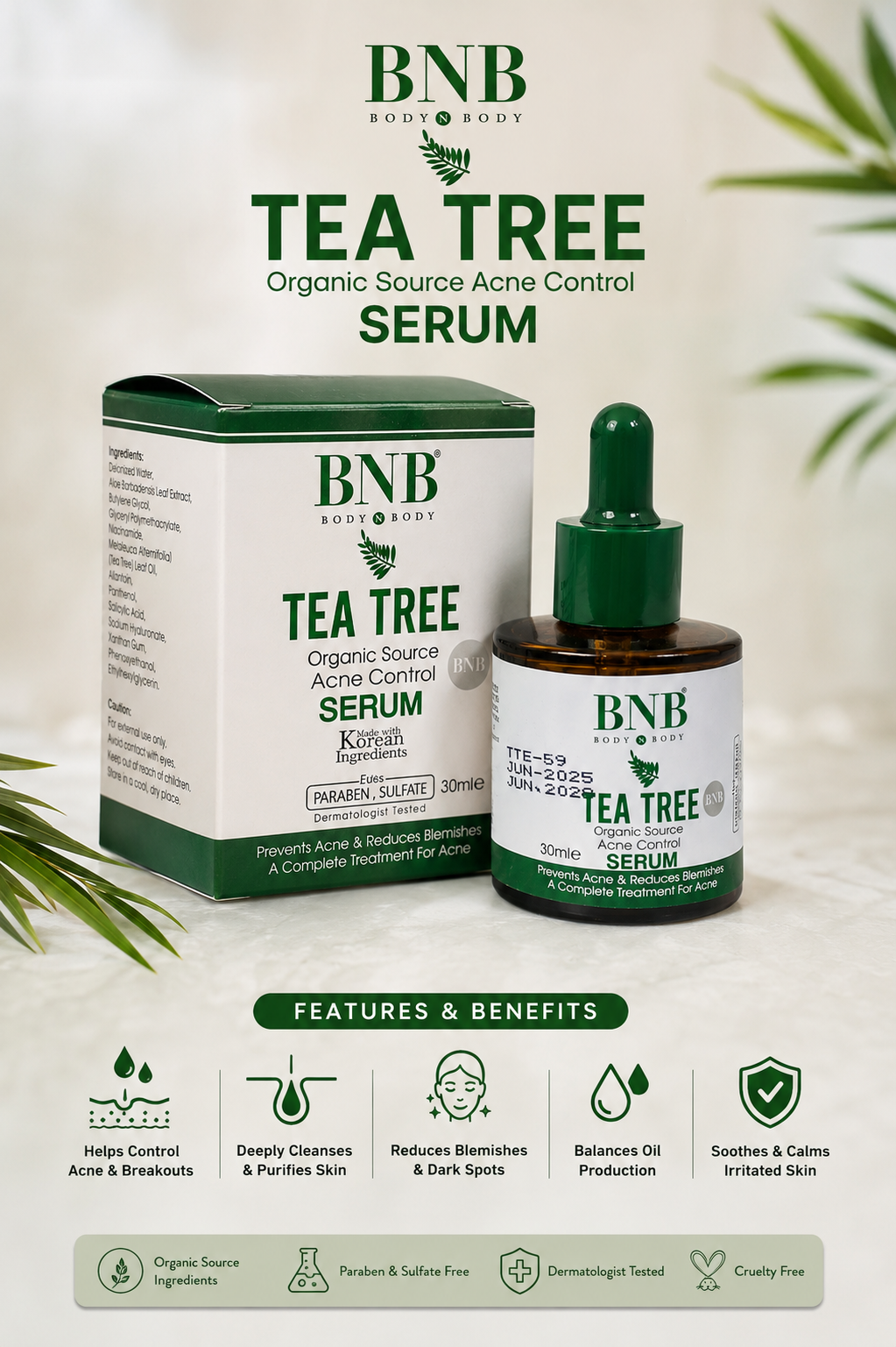 BNB Tea Tree Acne Control Serum